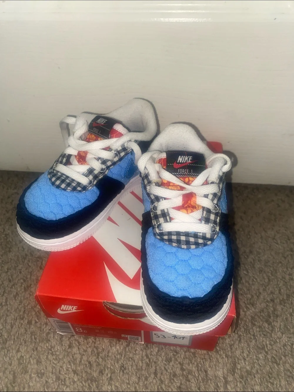 Nike Kids Court Borough Low 2 Sneakers - Black/Blue/White